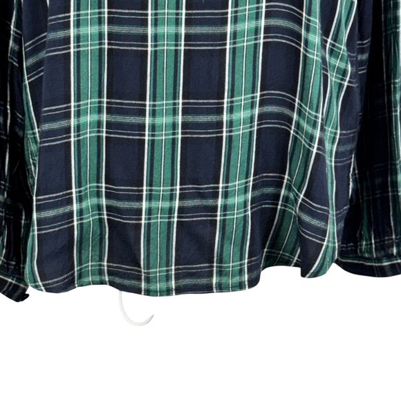 LOFT Green & Navy Blue Plaid Blouse Size Small - Picture 11 of 11